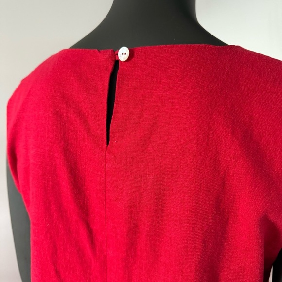 🌿 cold water creek Sleeveless Linen Blend | Red Shift Dress - Size 14 - Picture 3 of 5